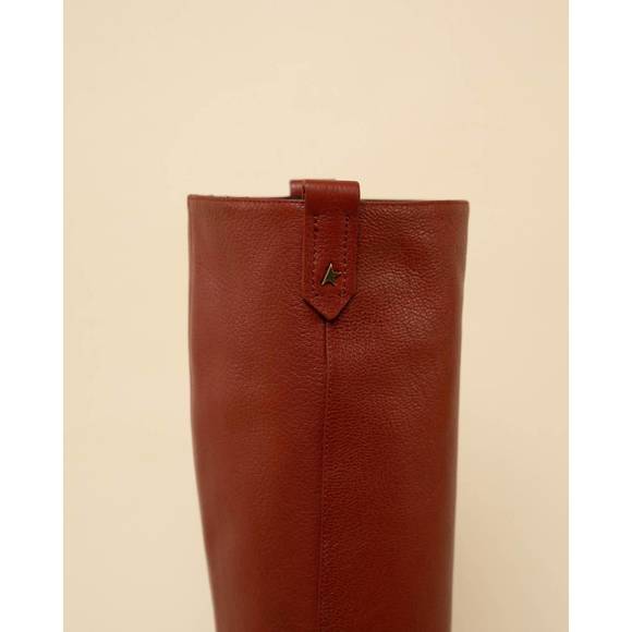 NEW GOLDEN GOOSE helen leather boot in rust - Picture 6 of 7